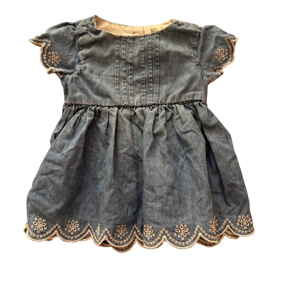 Baby B’gosh Chambray Embroidered Scallop Hem Dress 6M